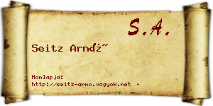Seitz Arnó névjegykártya